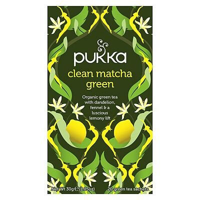 PUKKA CLEAN MATCHA GREEN ORGANIC HERBAL TEA BAGS x20
